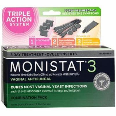 4 Pack - MONISTAT 3 Triple Action System, Combination Pack, 3-day Treatment