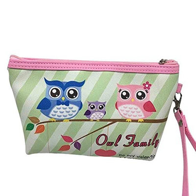 Sweet Couple Owl Print Cosmetic Bag Wristlet Travel Toiletry Bag Love gift(6 patterns)