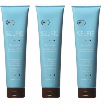 Selfie Tan'n Go Gradual Tanner with 24 Hour Moisturizers, 9 Oz (Pack of 3) + LA Cross Manicure 74858