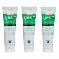 Yes To Cucumbers Soothing Sensitive Skin Daily Gel Cleanser 3.38 oz (Pack of 3) + LA Cross Tweezers 71817