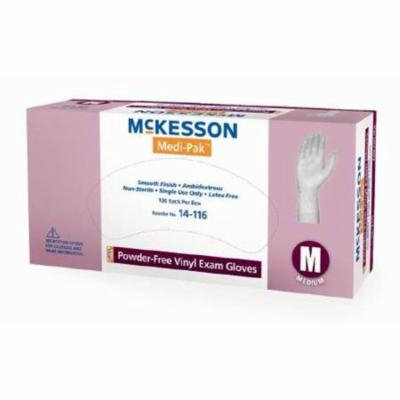 Trilon Exam Glove NonSterile Powder Free Vinyl Ambidextrous Smooth Clear Not Chemo Approved, Medium, Box/100, 4 Pack