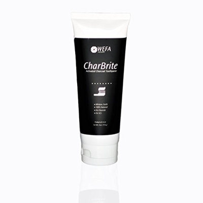 Activated Charcoal Best Teeth Whitening Toothpaste 100% Natural by WEFA Naturals With Coconut Oil. Organic Vegan Formula Whitens FAST - Made in USA