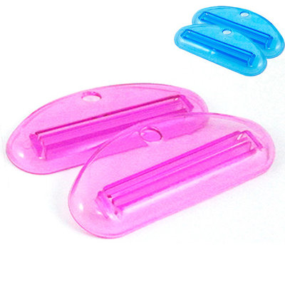2 Ez Plastic Tube Squeezer Toothpaste Dispenser Holder Rolling Bathroom Extract