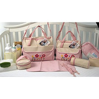 SoHo diaper bag Butterflies Meadows 10pcs nappy tote travel bag for baby mom dad insulated unisex durable multifunction large capacity includes changing pad stroller straps Pink Butterflies Meadows
