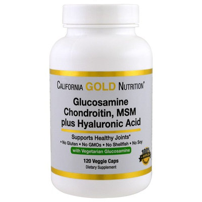 California Gold Nutrition, Glucosamine, Chondroitin, MSM Plus Hyaluronic Acid, 120 Veggie Caps