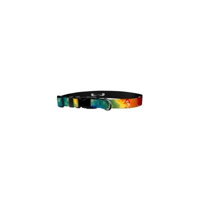 Deluxe Adjustable Dog Collar: Medium, Tie-Dye, 3/4 inch Sublimated Polyester by Moose Pet Wear