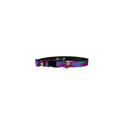 Deluxe Adjustable Dog Collar: Medium, Flower Power, 3/4 inch Sublimated Polyester by Moose Pet Wear