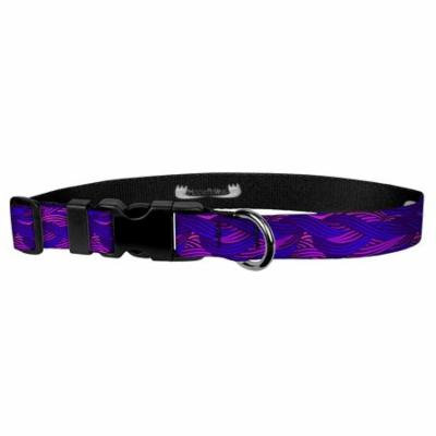 Deluxe Adjustable Dog Collar: Medium, Endless Waves, 3/4 inch Sublimated Polyester by Moose Pet Wear