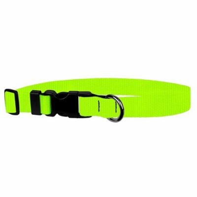Classic Adjustable Dog Collar: Medium, Hot Yellow, 3/4 inch Nylon by Moose Pet Wear