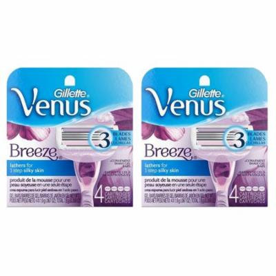 Gillette Venus Breeze Refill Razor Blade Cartridges, 8 Count (2 Packs of 4 Ct) + LA Cross Manicure 74858