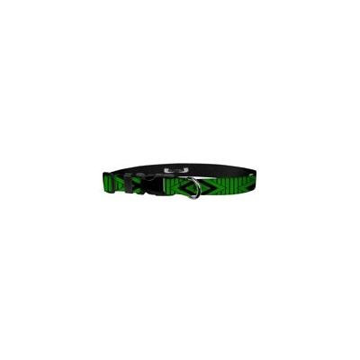 Deluxe Adjustable Dog Collar: Medium, Tiki Green, 1 inch Sublimated Polyester by Moose Pet Wear