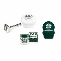 Proraso Shave Soap, Sensitive 150 ml + Proraso Shave soap menthol and eucalyptus 4oz + Double Edge Razor + Proraso Pre Shave Cream w/ Menthol & Eucolyptus 100 ml + LA Cross Blemish Remover 74851
