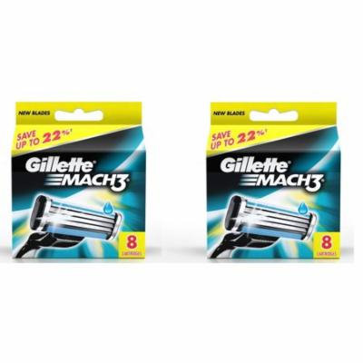 Mach3 Refill Cartridge Blades for Mach 3, 8 Ct. (Pack of 2) + Curad Dazzle Bandages 25 Ct.