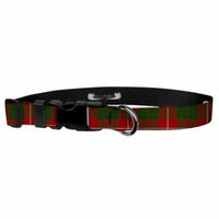 Deluxe Adjustable Dog Collar: Medium, Red Tartan, 1 inch Sublimated Polyester by Moose Pet Wear
