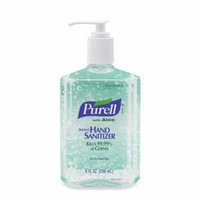Hand Sanitizer with Aloe Purell 8 oz. Alcohol (Ethyl) Gel Pump Bottle Case of 12 - 8 Pack