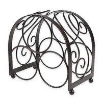 Mesa Brand & Scroll 3-Bottle Wine Rack in Antique Black