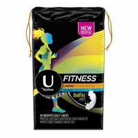U by Kotex Fitness Panty Liners, Light Absorbency, Regular, Unscented 40 ct Pack