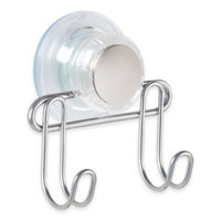 InterDesign Turn-N-Lock 2-Hook Suction Bar