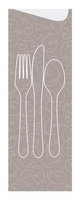 Hoffmaster Napkin Cutlery Pouch (Paper, 9-1/2in H, Gray). Model: 117503