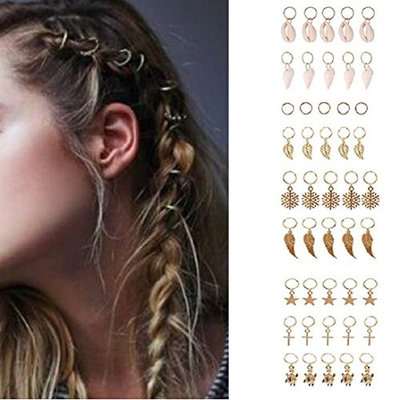 Fheaven 20 DIY Hip-Hop Women Girls Braid Hair Clip Fashion Gold Ring Hair Pin Accessory