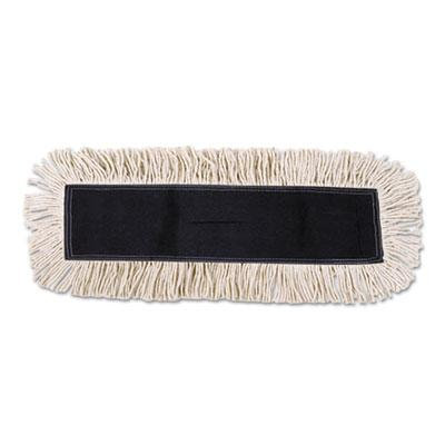 Disposable Dust Mop Head w/Sewn Center Fringe, Cotton/Synthetic, 36w x 5d, White, Sold as 1 Each