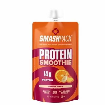 SmashPack Real Fruit and Protein Smoothie Squeeze Snack - Soy Free, Gluten Free, No Added Sugar, No Artificial Ingredients, Non-GMO - 14g of Quality Protein per Smoothie - On-The-Go Energy Snack