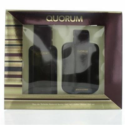 Antonio Puig GSMQUORUM2PC3.4AS Mens Quorum Eau De Toilette Spray Gift Set - 2 Piece