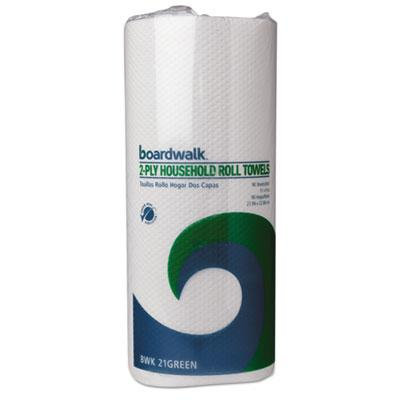 Boardwalk Green Household Roll Towels, 2-Ply, 11x9, 90 Sheets/Roll, 30 Rolls/Ctn, Sold as 1 Carton, 30 Each per Carton