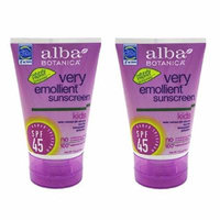 Alba Botanica Very Emollient Mineral Spray Sunscreen SPF 35, Fragrance Free, 6 Oz (2 Pack)
