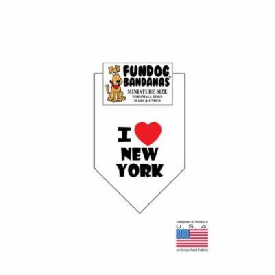 MINI Fun Dog Bandana - I Love New York - Miniature Size for Small Dogs under 20 lbs, black pet scarf