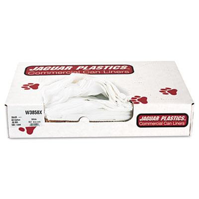 Industrial Strength Commercial Can Liners, 60gal, .9mil, White, 100/Carton, Sold as 1 Carton, 100 Each per Carton