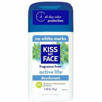 2 Pack - Kiss My Face Natural Active Life Aluminum Free Deodorant Stick, Fragrance Free 2.48 oz