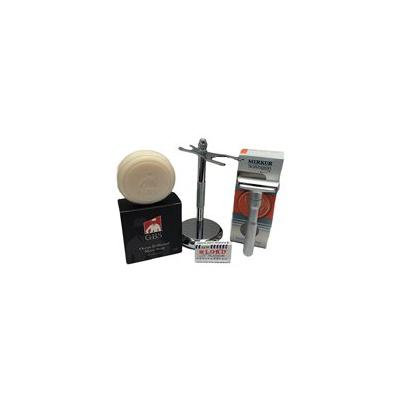 Merkur Futur Silver Matte Razor (700) with Gbs Ocean Driftwood Shave Soap, Br...