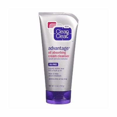 Clean And Clear Advantage Oil-Absorbing Cream Cleanser - 5 Oz, 2 Pack