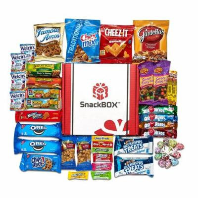 Back to School College Care Package Candies Chips and Cookies Assortment Variety Pack Bundle Bulk Sampler (45 Count) SnackBOX