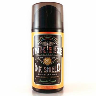 Ink-Eeze Ink Shield SPF 30+ Cucumber Coconut Sunscreen 3.3 oz.