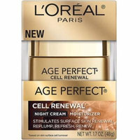 L'Oreal Paris Age Perfect Cell Renewal Night Cream Moisturizer 1.7 oz (Pack of 2)