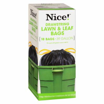 Nice! Drawstring Large Trash Bags 39 Gallon 18.0 ea (Pack of 12)