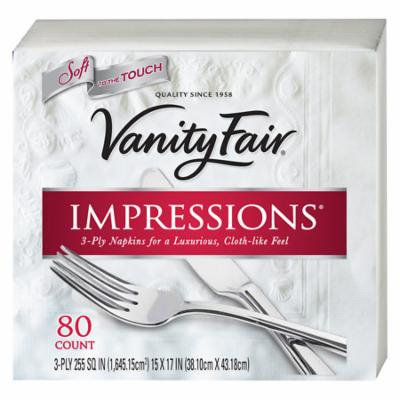 Vanity Fair Impressions Napkins 80.0 ea (Pack of 12)