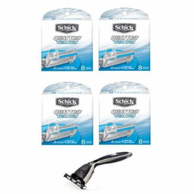 Compatible Razor + Schick Quattro Titanium Refill, 8 Ct (4 Pack)