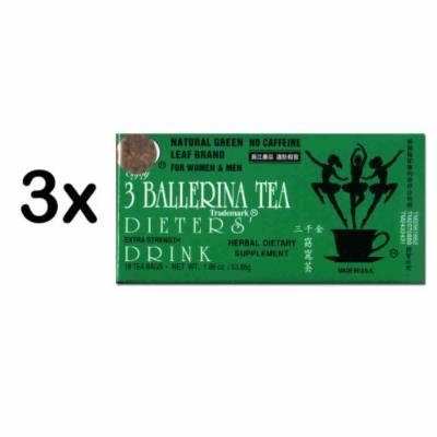 3 Ballerina Diet Tea Extra Strength for Men and Women (3 Boxes x 18 Bags) by 3 Ballerina