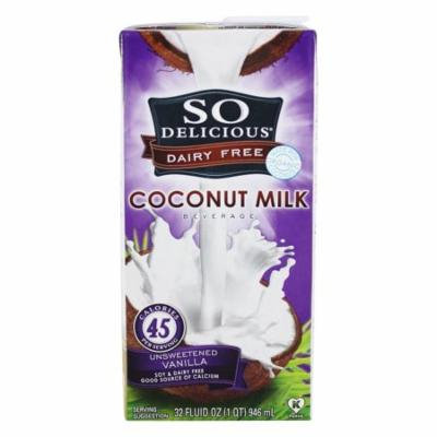 So Delicious - Dairy Free Coconut Milk Beverage Unsweetened Vanilla - 32 oz(pack of 12)