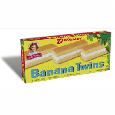 Little Debbie Creme Filled Banana Twin Soft Cakes, 11 oz