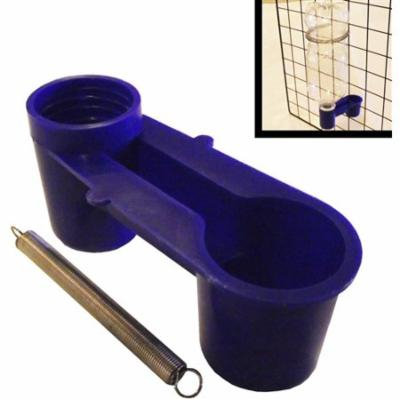 12 Pack Of Blue Soda Pop Water Bottle Bird Drinker Cups & Mounting Springs