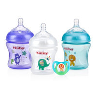 Luv N Care Nuby Natural Touch Tinted 3pk 6oz Bottles with Slow Flow Nipple, with Printed Pacifier, Neutral Assortment