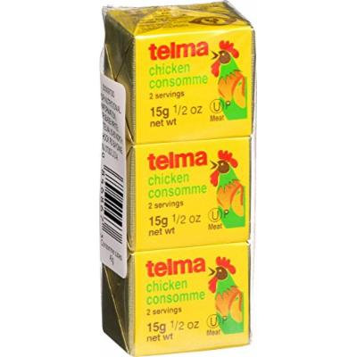 Telma Stock Cubes - Consomme - Chicken - 3 Count - .5 oz - Case of 12