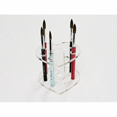 Beauticom Heart Shaped Clear Acrylic Nail Brush Holder