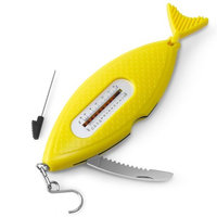 INNOKA 5-in-1 Portable Multi-Tool - Tape Measure/Bait Inserter/Weight Scale/Serrated Knife/Fish Scraper, Yellow Fish