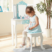 Teamson Kids Fashion Prints Tropical Vanity Table & Stool Set