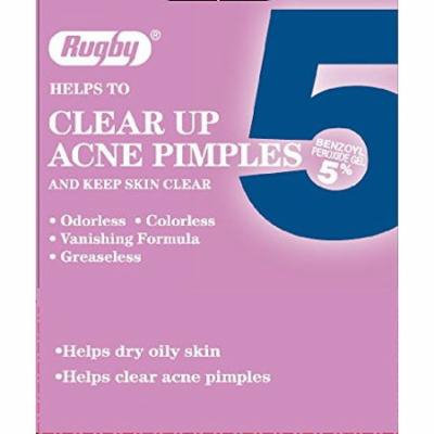 5 Pack - Rugby Acne Medication 5, Benzoyl Peroxide 5%, 1 Oz Each